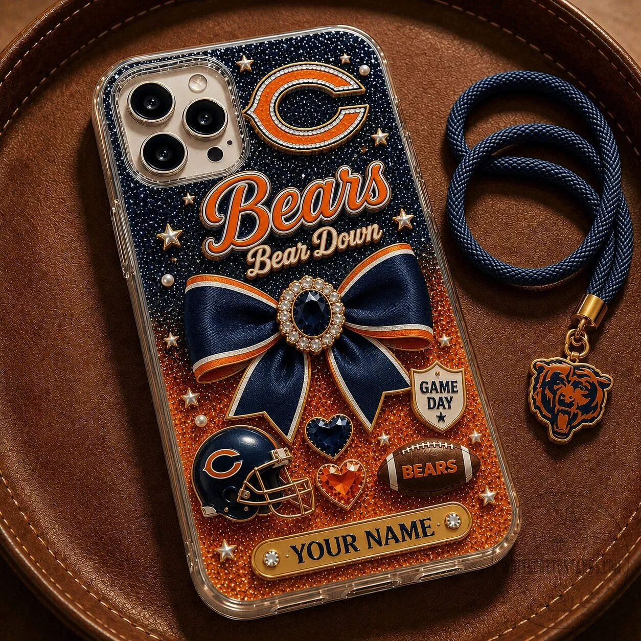 Chicago Bears NFL Football Team Custom Name Bling Phone Case 1 Chicago Bears NFL Football Team Custom Name Bling Phone Case