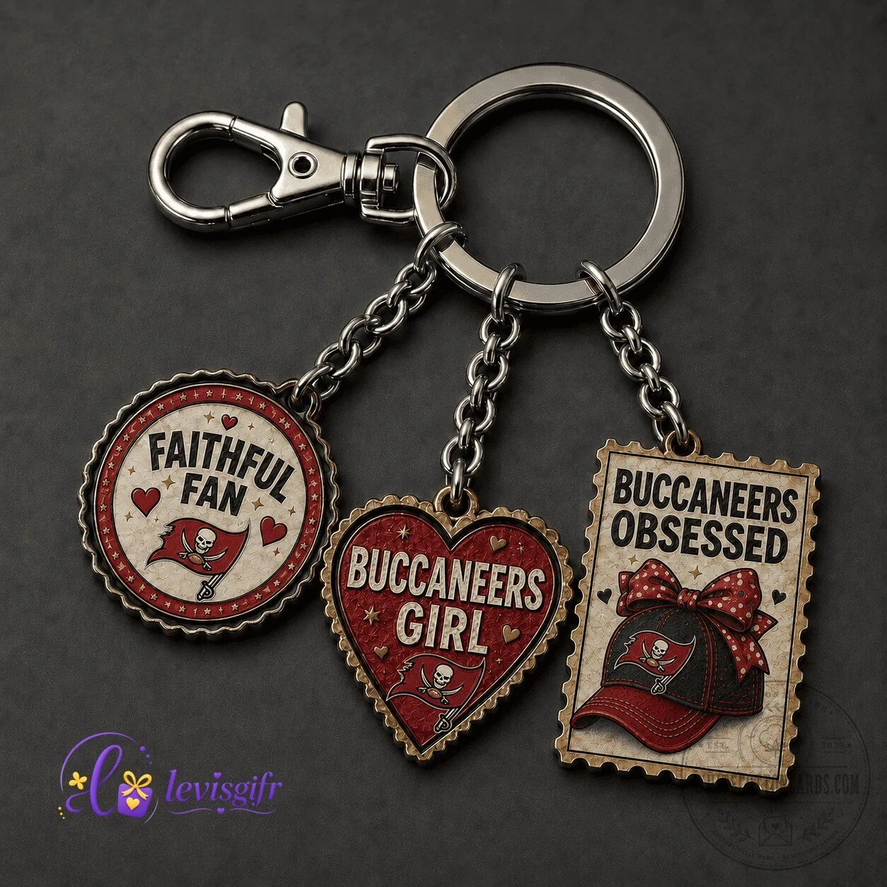 Tampa Bay Buccaneers Football Team Fan Key Chain Accessory