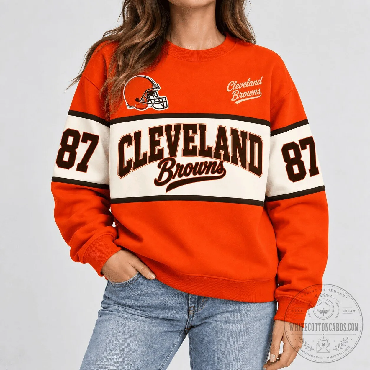 Cleveland Browns Football Team Retro Varsity Sweatshirt