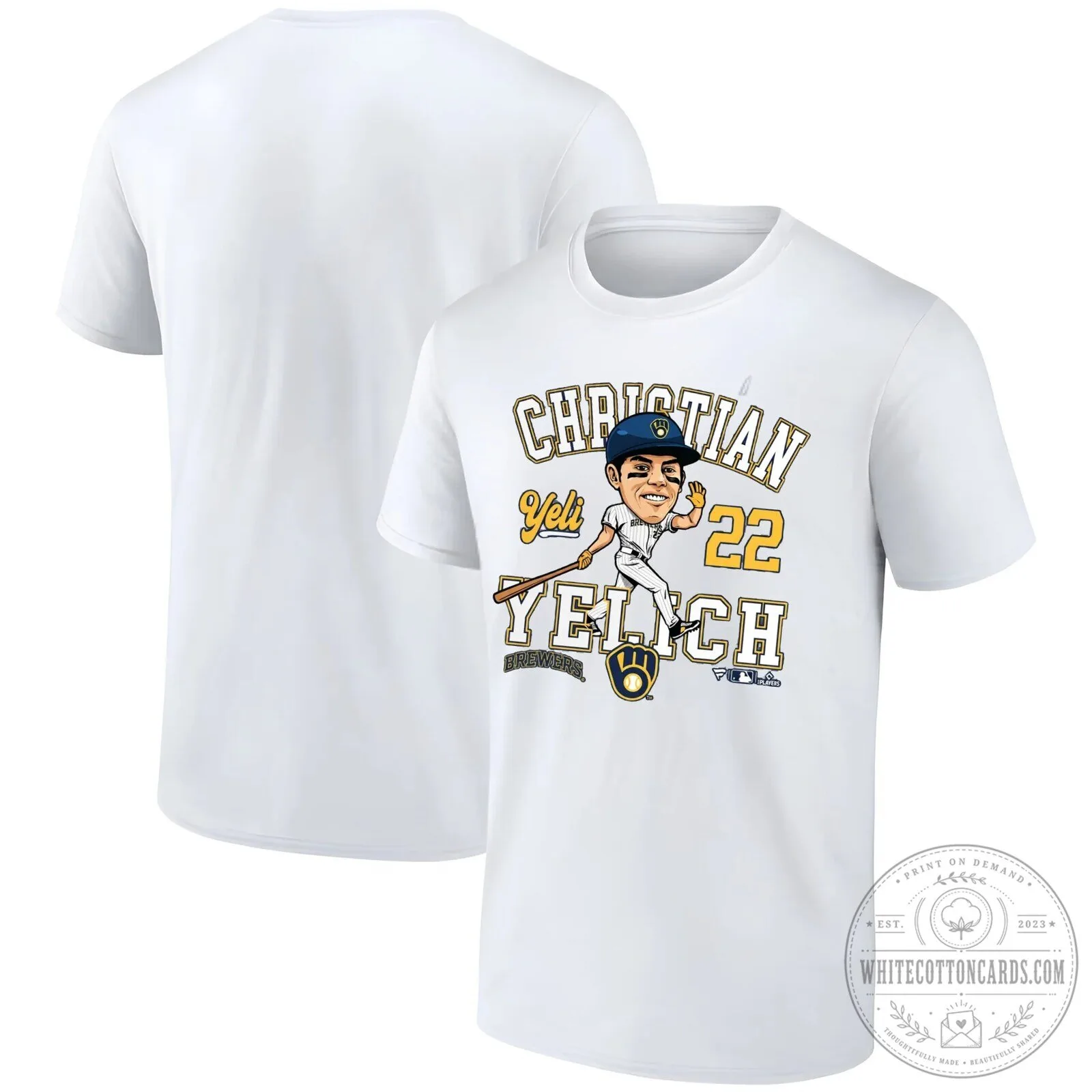Caricature T-Shirt of Christian Yelich, Milwaukee Brewers Baseball Star 15 Caricature T-Shirt of Christian Yelich, Milwaukee Brewers Baseball Star