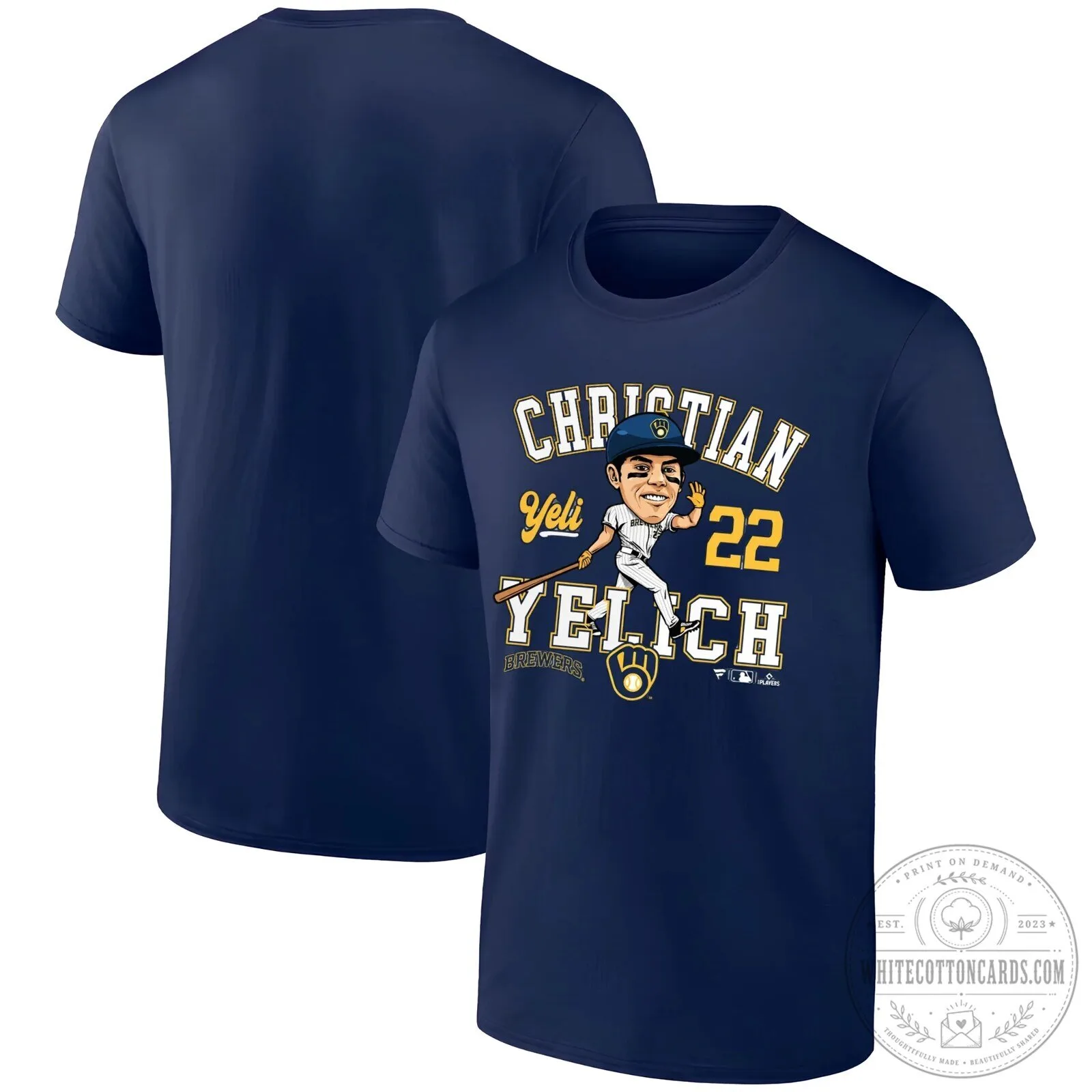 Caricature T-Shirt of Christian Yelich, Milwaukee Brewers Baseball Star 16 Caricature T-Shirt of Christian Yelich, Milwaukee Brewers Baseball Star