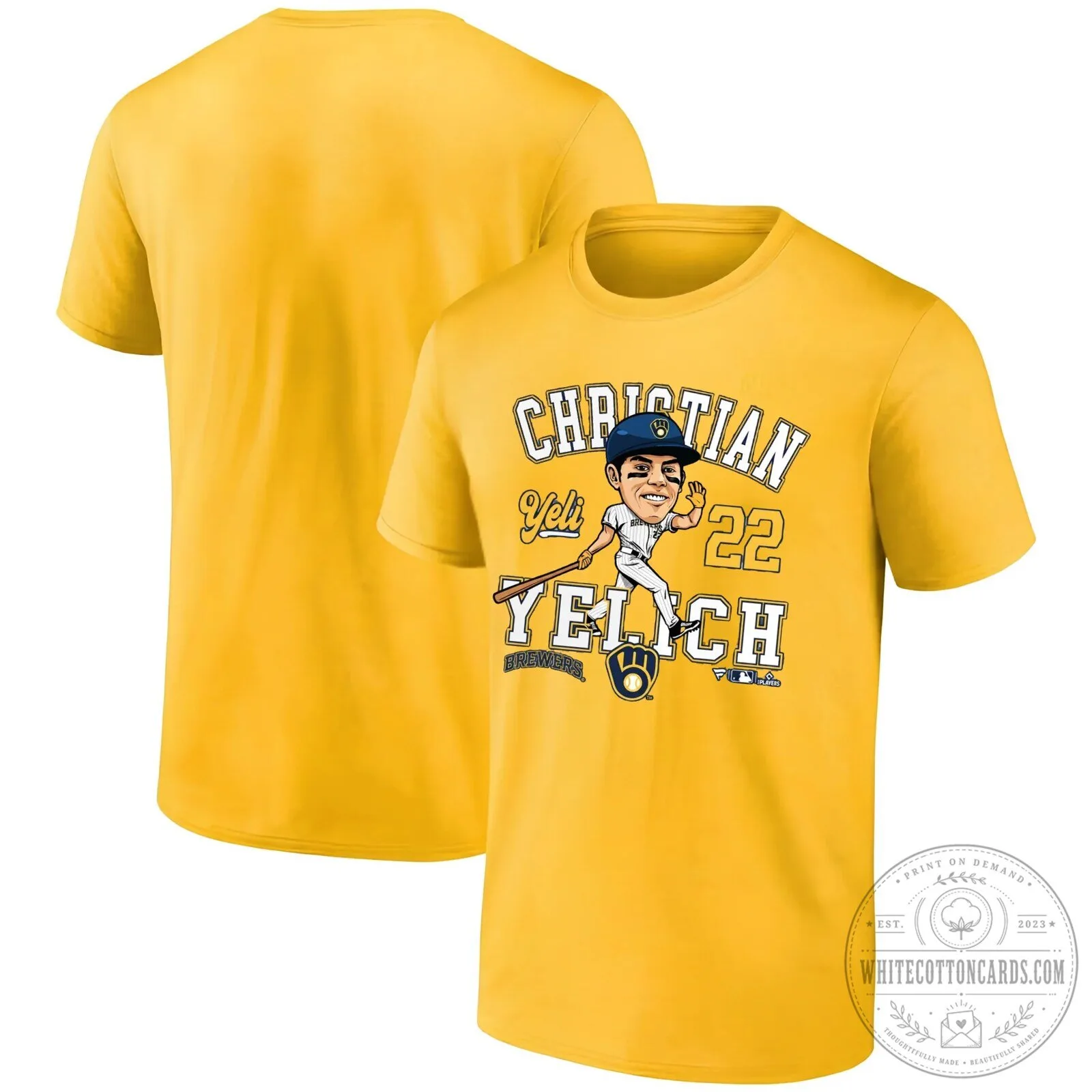 Caricature T-Shirt of Christian Yelich, Milwaukee Brewers Baseball Star 17 Caricature T-Shirt of Christian Yelich, Milwaukee Brewers Baseball Star
