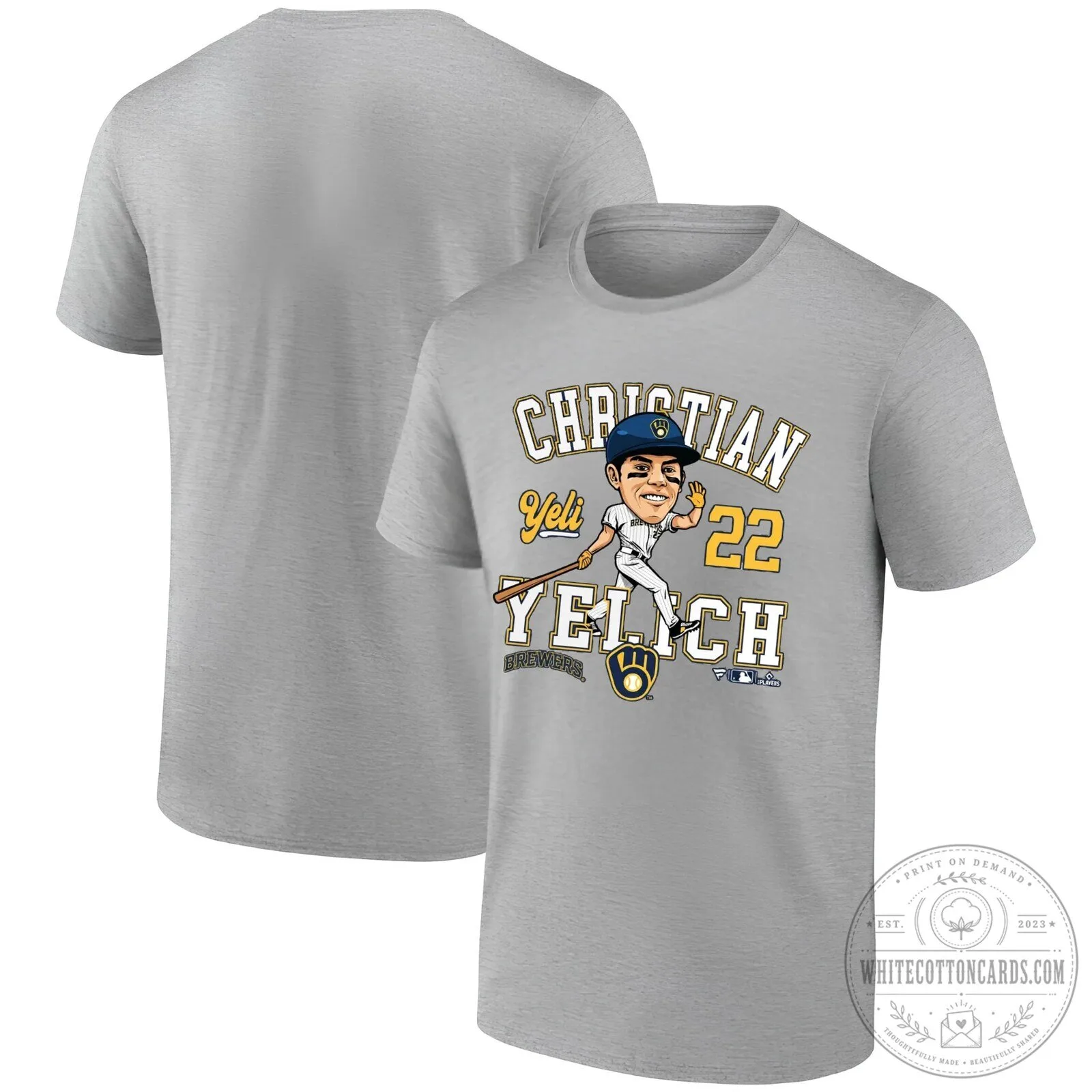 Caricature T-Shirt of Christian Yelich, Milwaukee Brewers Baseball Star 18 Caricature T-Shirt of Christian Yelich, Milwaukee Brewers Baseball Star