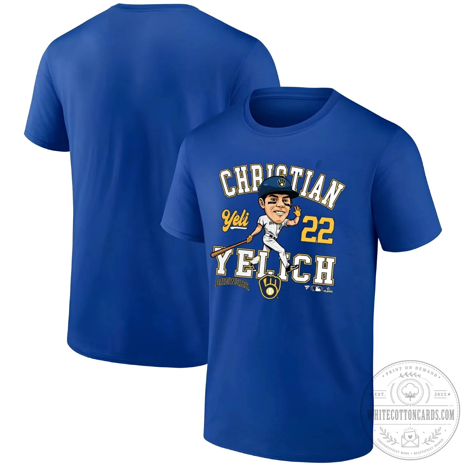 Caricature T-Shirt of Christian Yelich, Milwaukee Brewers Baseball Star 19 Caricature T-Shirt of Christian Yelich, Milwaukee Brewers Baseball Star