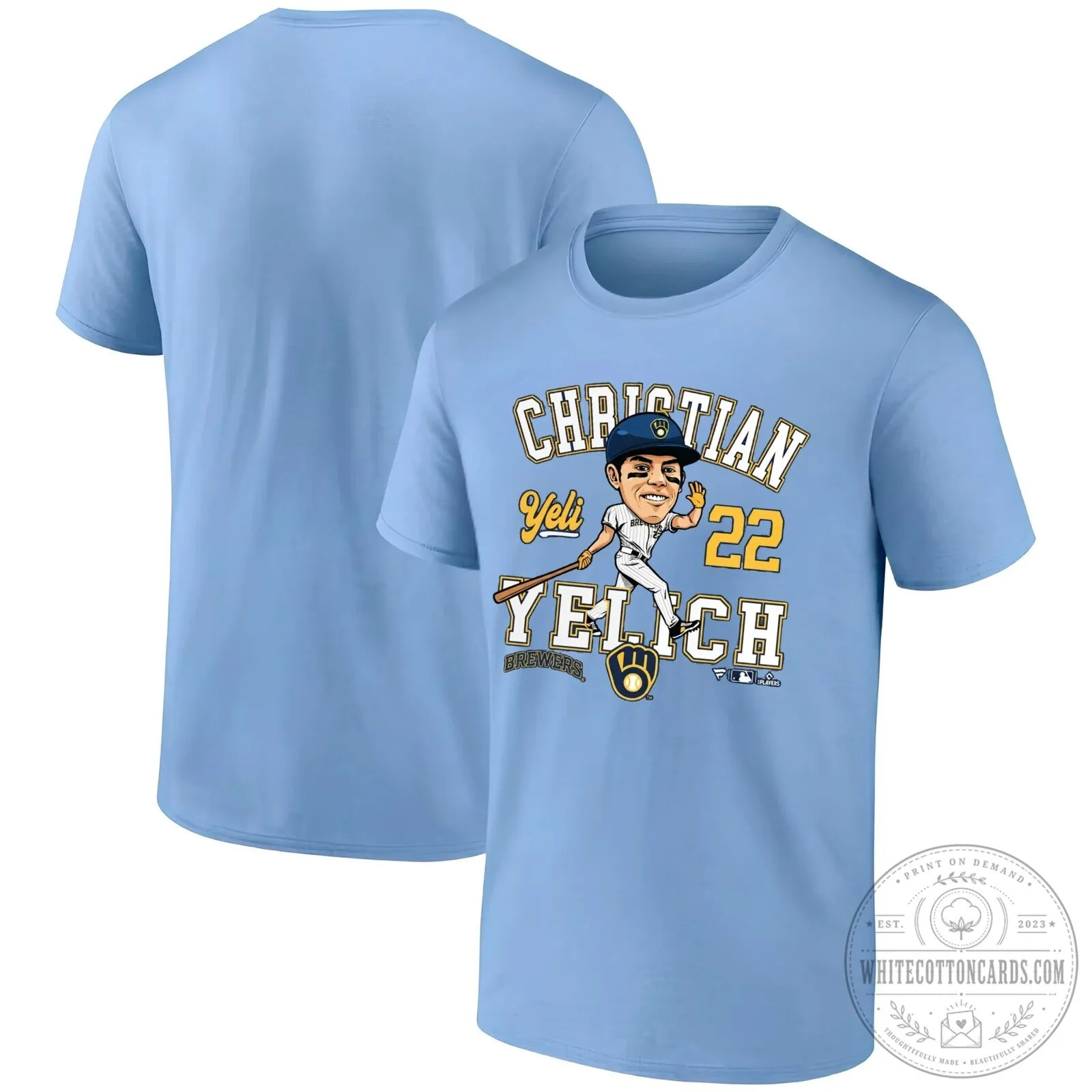 Caricature T-Shirt of Christian Yelich, Milwaukee Brewers Baseball Star 20 Caricature T-Shirt of Christian Yelich, Milwaukee Brewers Baseball Star
