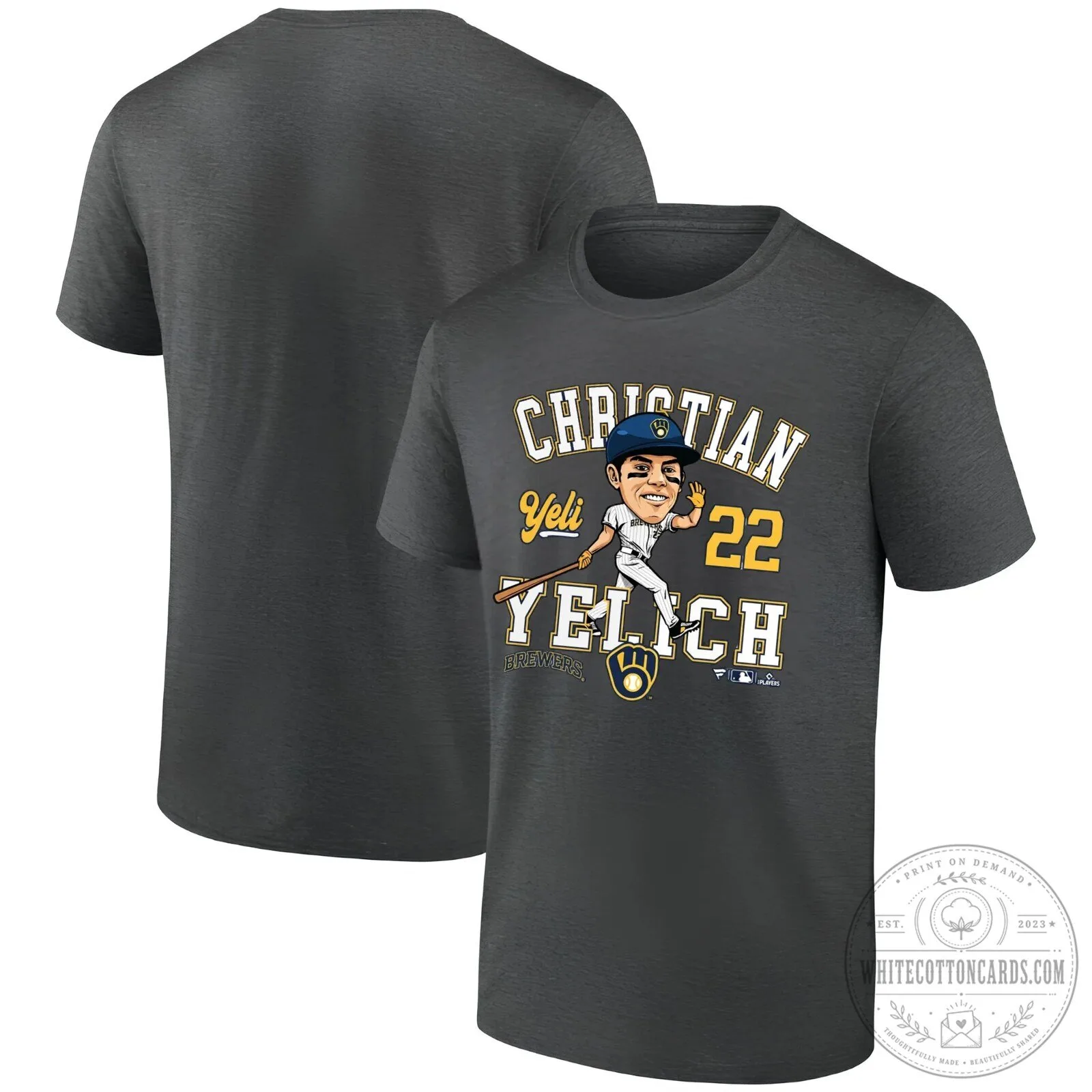 Caricature T-Shirt of Christian Yelich, Milwaukee Brewers Baseball Star 21 Caricature T-Shirt of Christian Yelich, Milwaukee Brewers Baseball Star