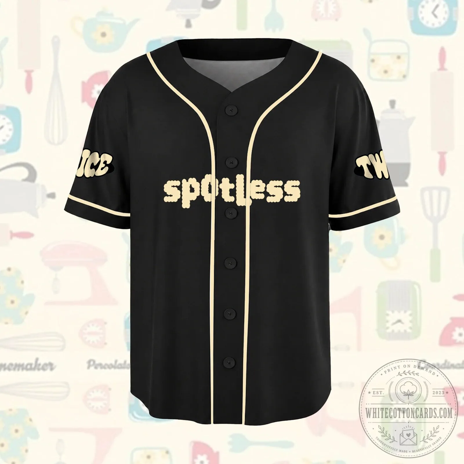 Twice Kpop Girl Group Spotless Black Baseball Jersey 8 Twice Kpop Girl Group Spotless Black Baseball Jersey