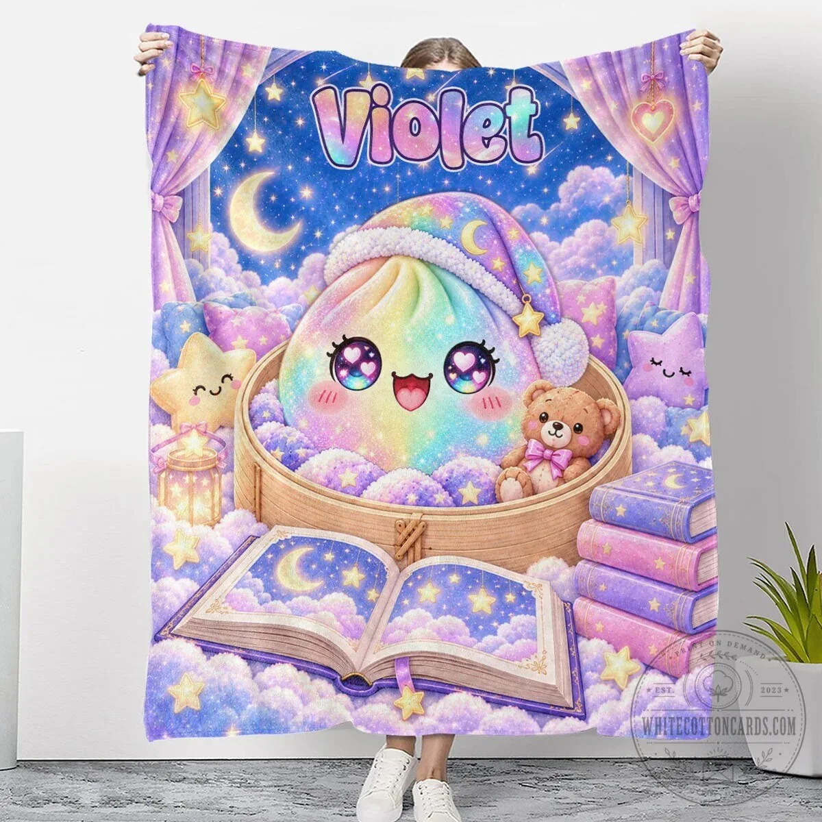 Personalized Violet Dumpling Rainbow Kawaii Sweet Dreams Sherpa Blanket 2 Personalized Violet Dumpling Rainbow Kawaii Sweet Dreams Sherpa Blanket