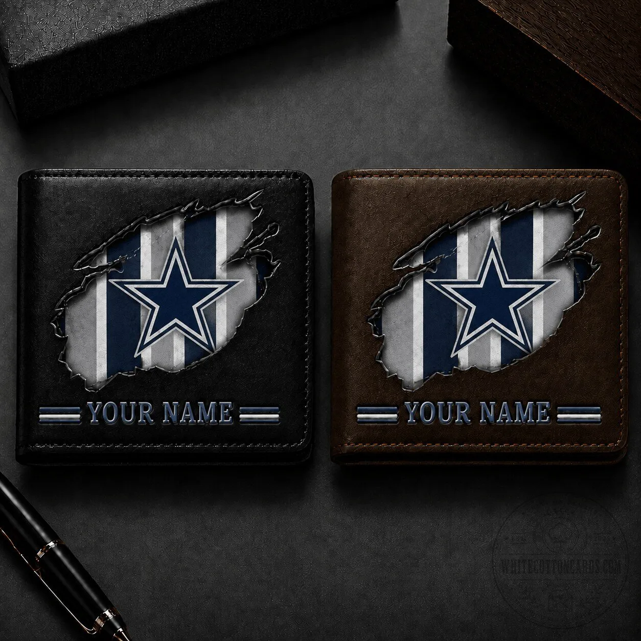 Dallas Cowboys Custom Name Faux Leather Wallet for Men
