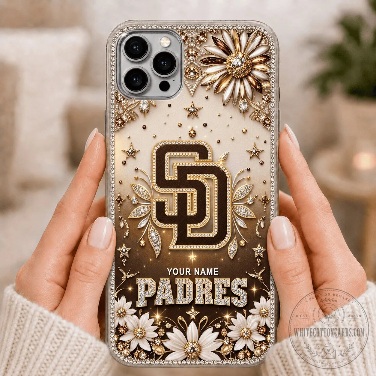 San Diego Padres Baseball Team Personalized Phone Case with Custom Name