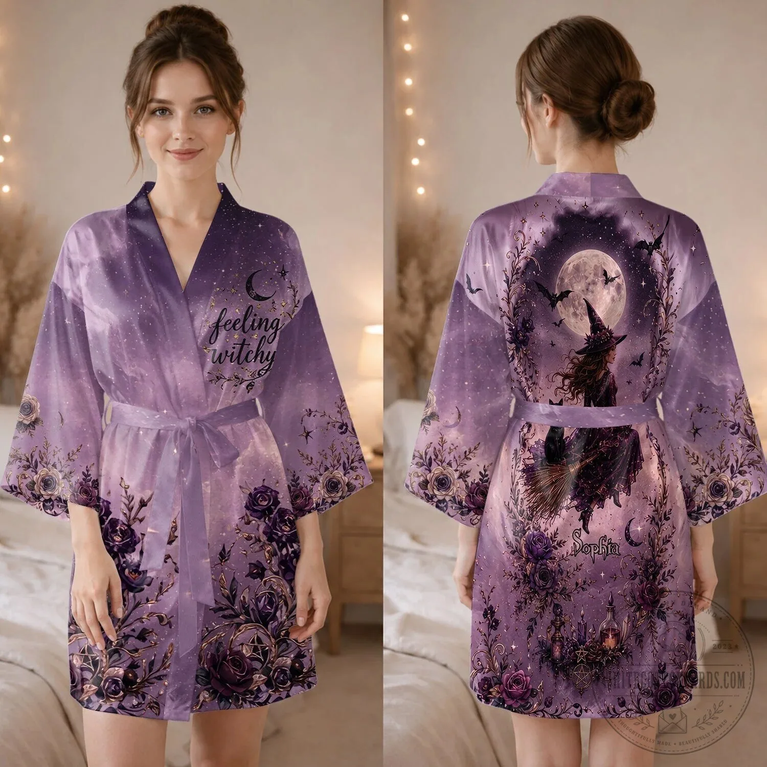 Feeling Witchy Personalized Satin Robe for Witch Lovers 10 Feeling Witchy Personalized Satin Robe for Witch Lovers