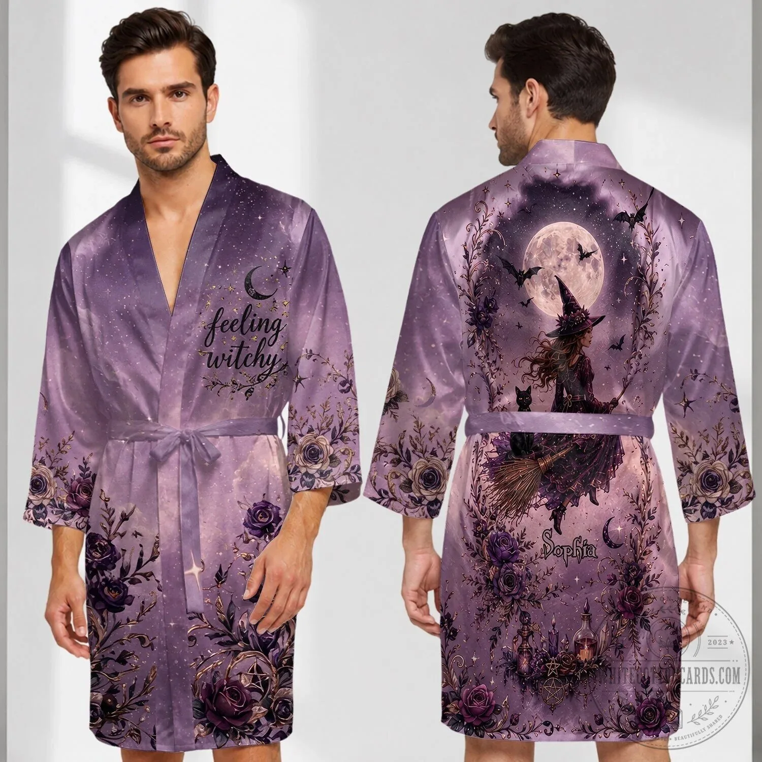 Feeling Witchy Personalized Satin Robe for Witch Lovers 12 Feeling Witchy Personalized Satin Robe for Witch Lovers