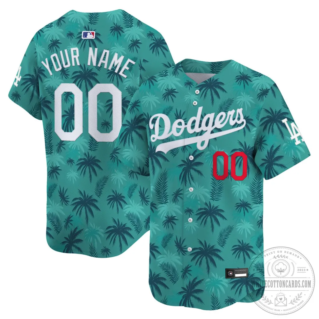 Los Angeles Dodgers Vice City Vapor Palm Tree Baseball Jersey Los Angeles Dodgers Vice City Vapor Palm Tree Baseball Jersey