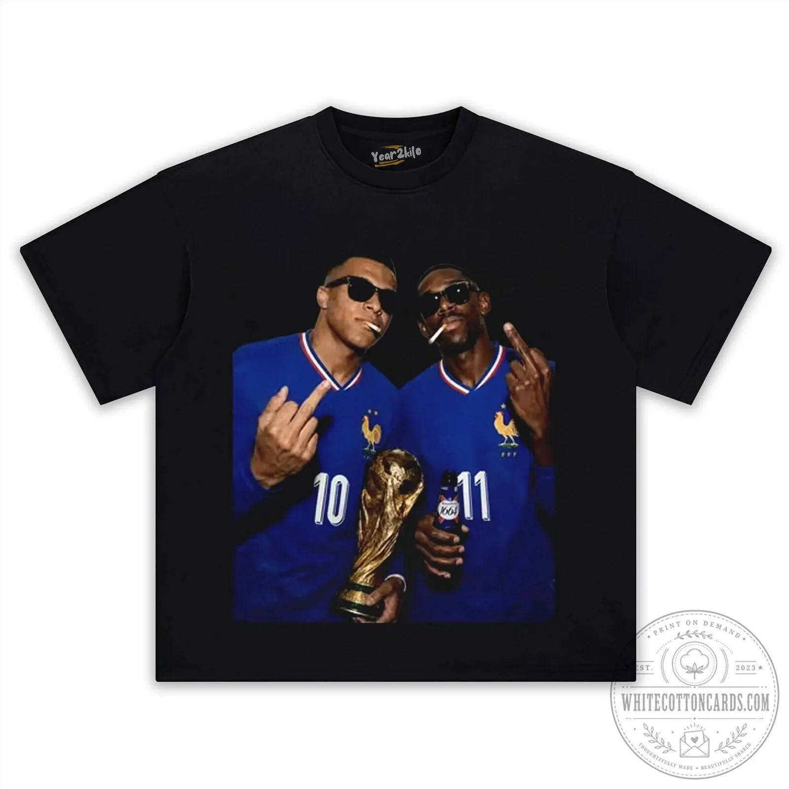 Ousmane Dembélé Kylian Mbappé France Football World Cup Champions T-Shirt