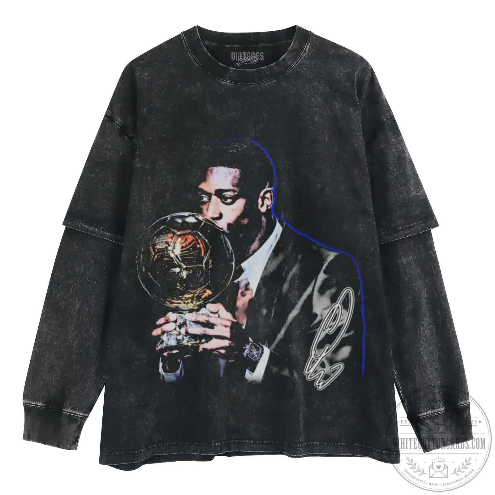 Ousmane Dembele Ballon d'Or Long Sleeve T-Shirt Vintage Style