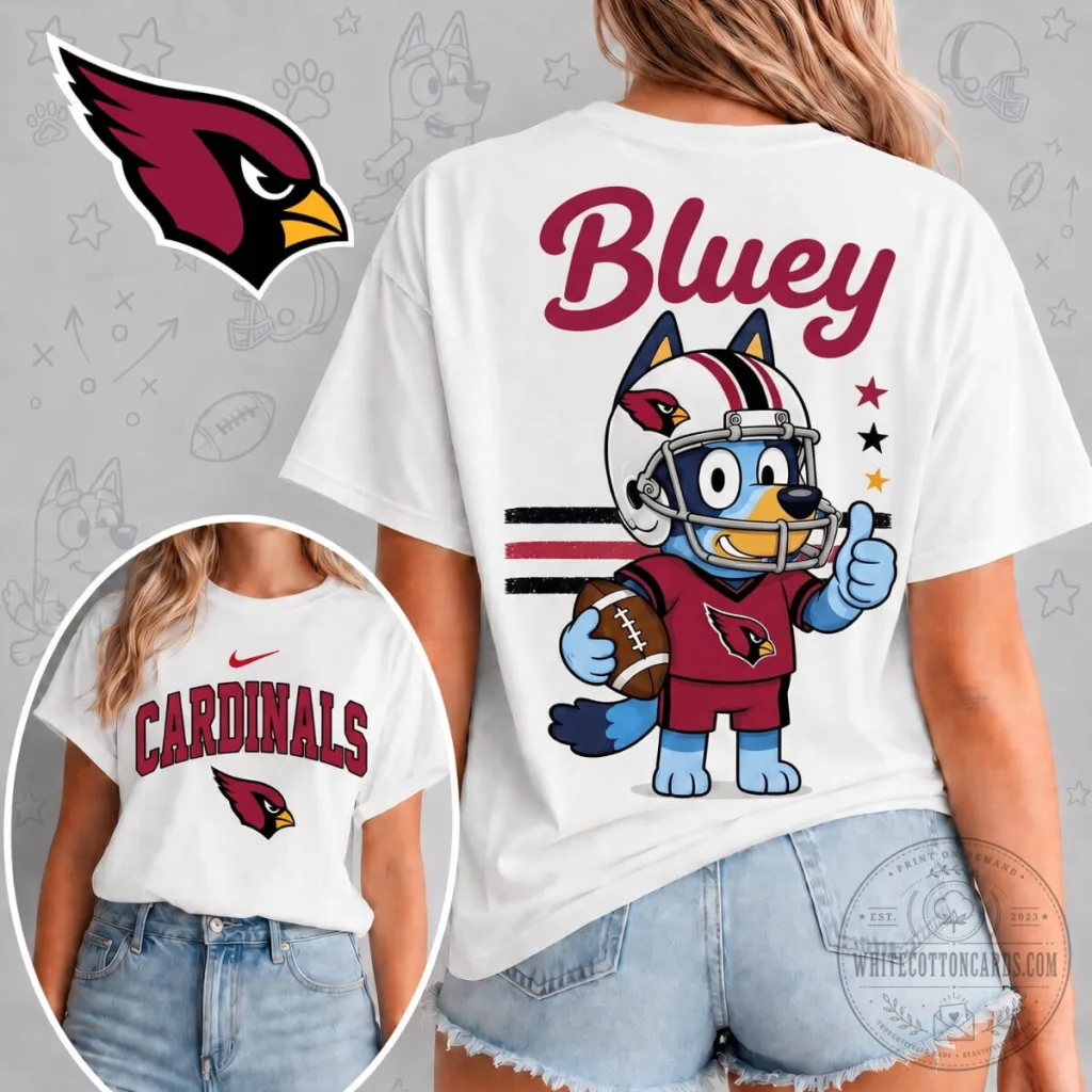 Arizona Cardinals Fan Shirt Bluey Football Game Day Unisex T-Shirt Arizona Cardinals Fan Shirt Bluey Football Game Day Unisex T-Shirt