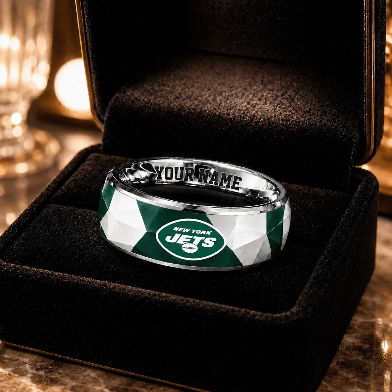 New York Jets Football Team Custom Name Engraved Ring 2 New York Jets Football Team Custom Name Engraved Ring