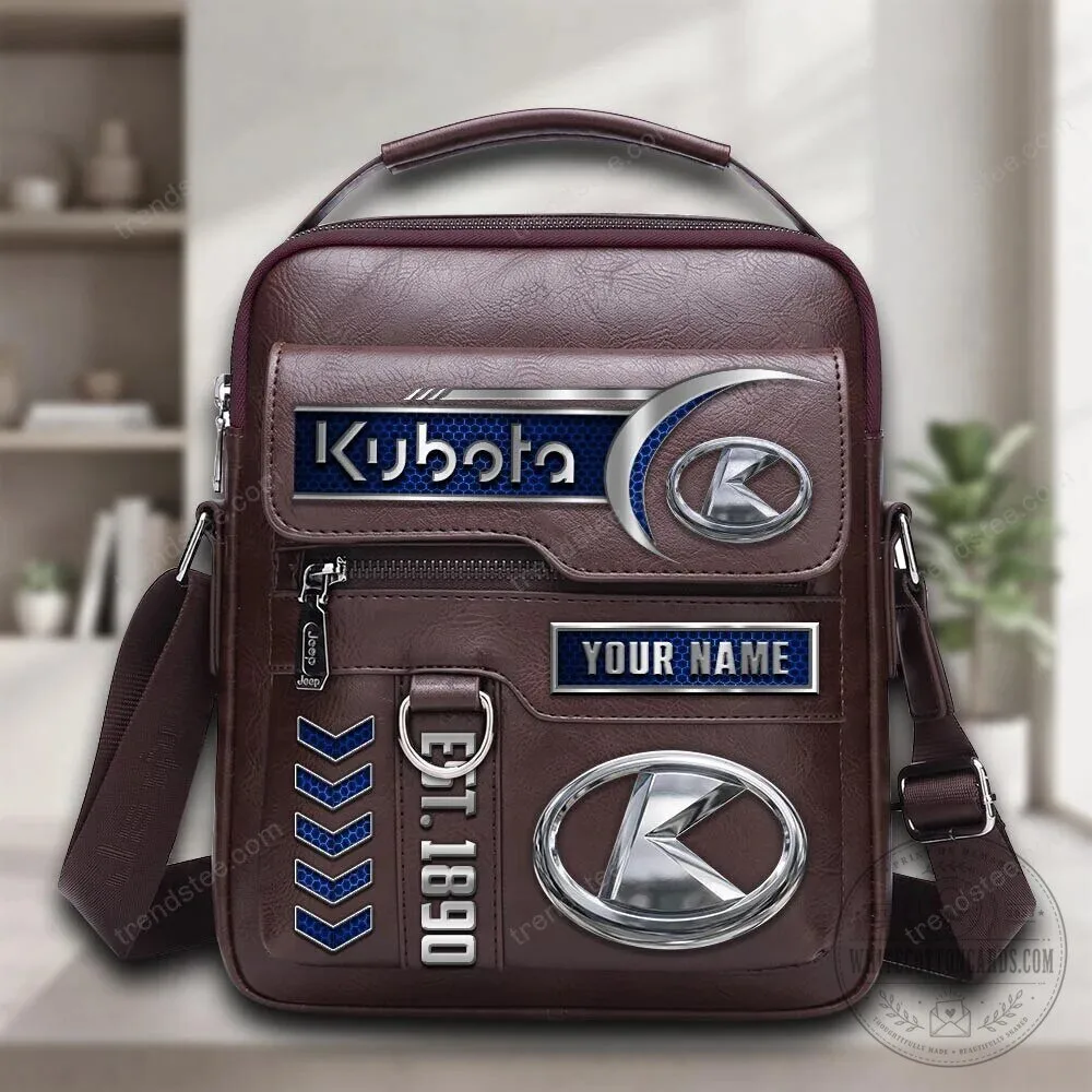 Kubota Tractor Company Personalized Brown Leather Crossbody Bag 1 Kubota Tractor Company Personalized Brown Leather Crossbody Bag