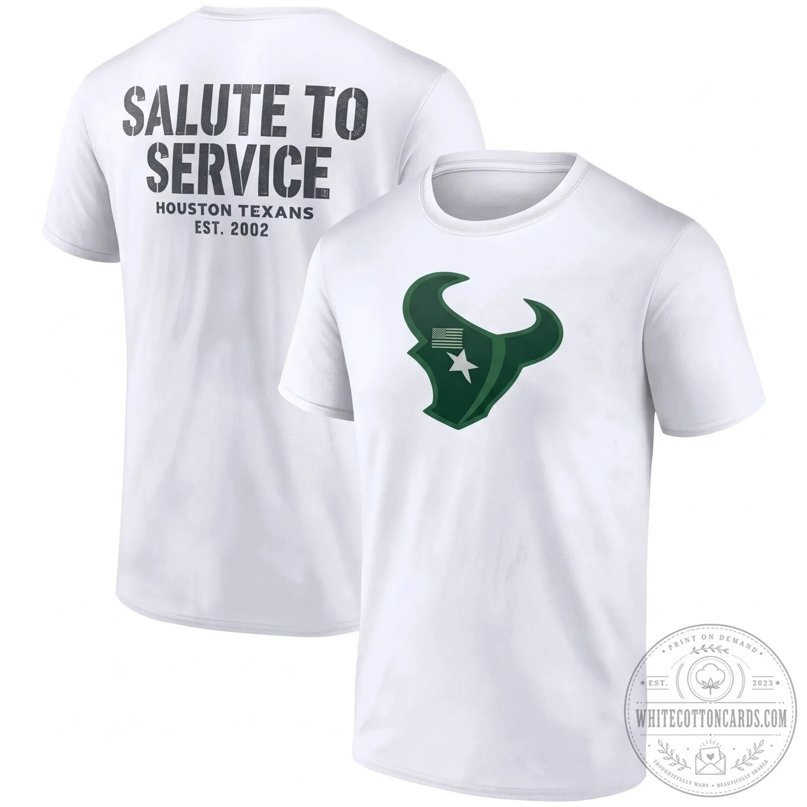 Houston Texans Salute To Service Military Green Football T-Shirt 13 Houston Texans Salute To Service Military Green Football T-Shirt