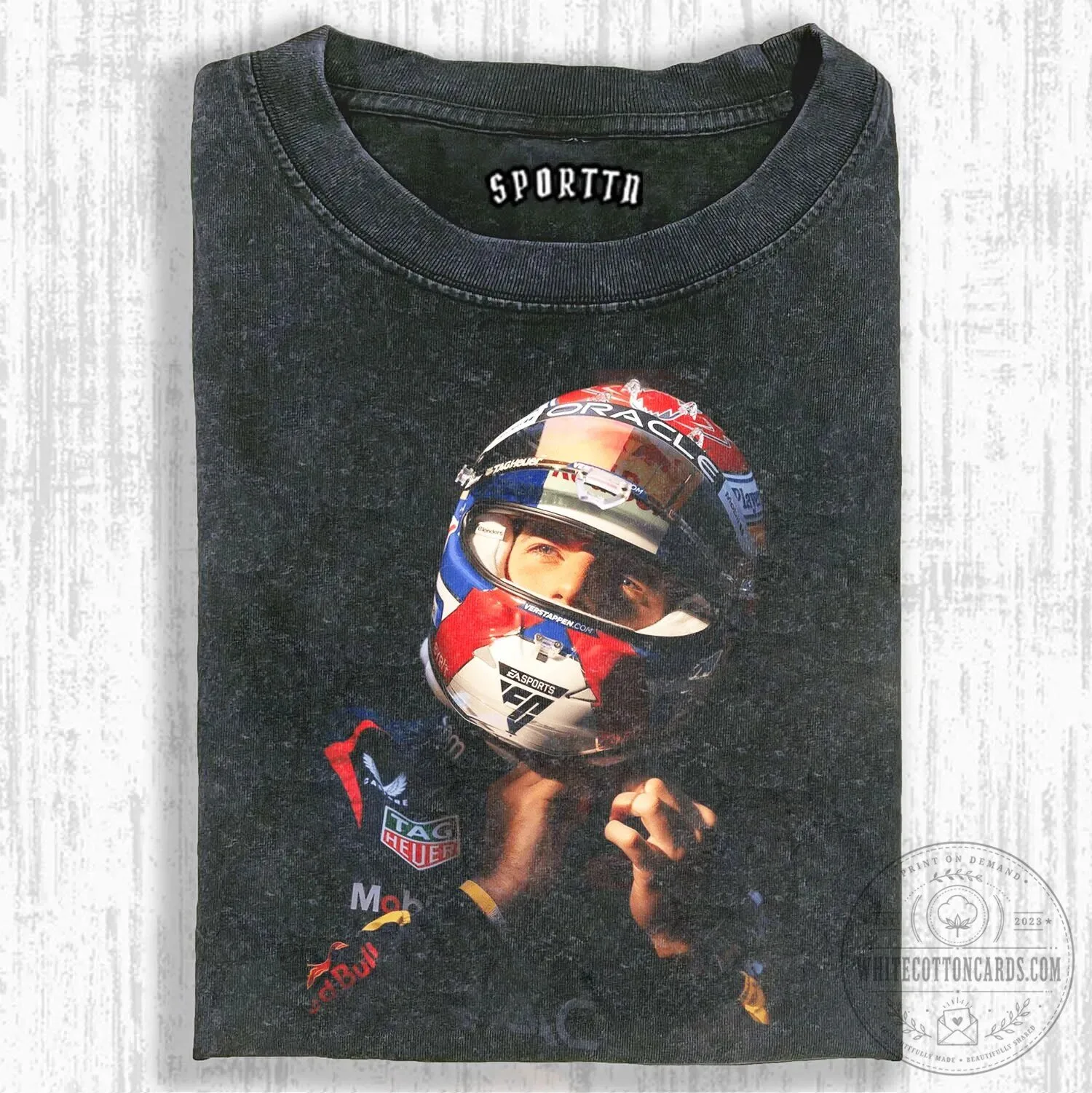 Graphic T-Shirt Featuring Portrait of Formula One Driver Max Verstappen