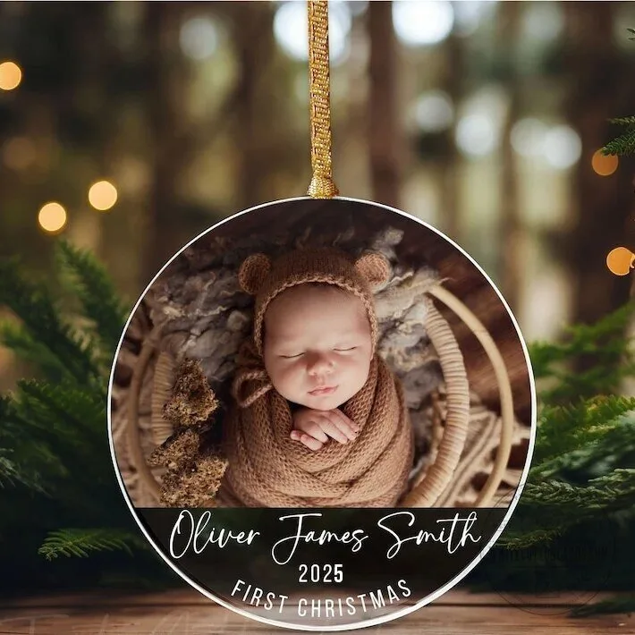 Babies First Christmas Ornament Personalized Acrylic Keepsake 2 Babies First Christmas Ornament Personalized Acrylic Keepsake