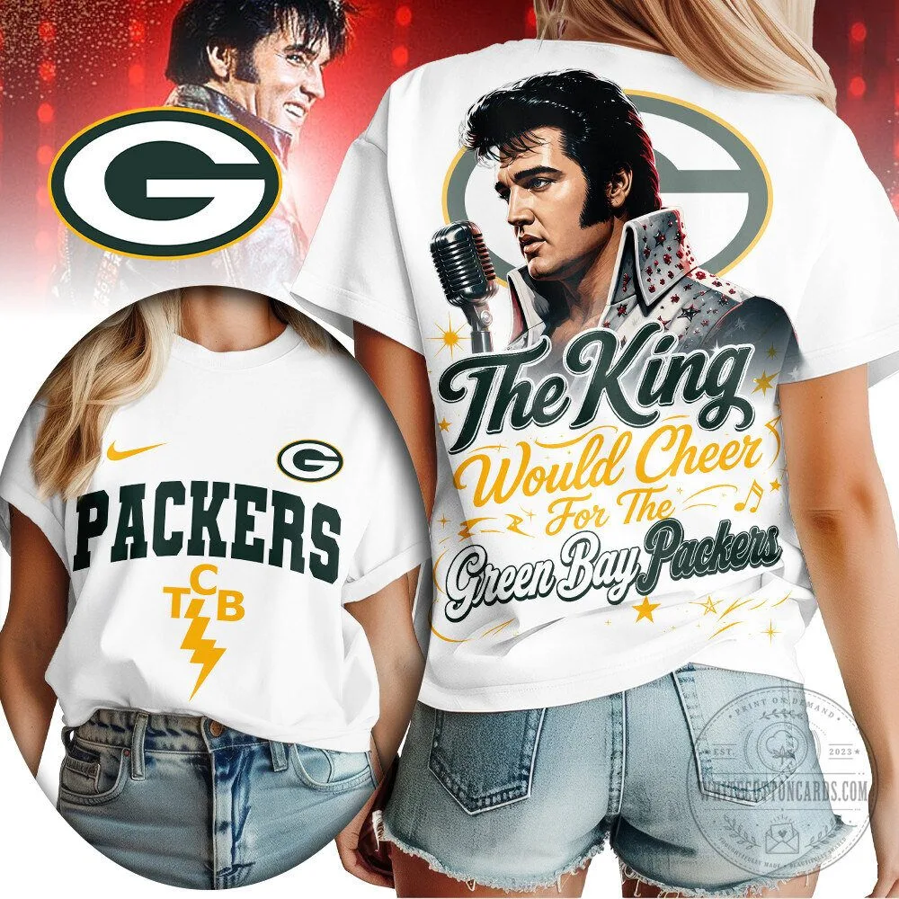 Green Bay Packers Elvis Presley The King Would Cheer T-Shirt