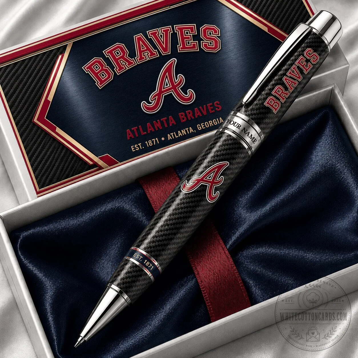 Atlanta Braves Baseball Team Collectible Ballpoint Pen with Custom Engraving
