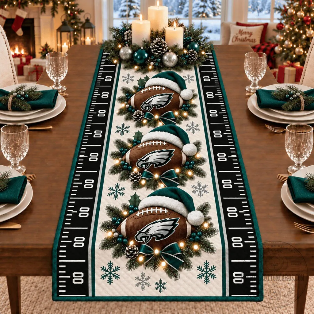 Philadelphia Eagles Christmas Football Field Table Runner Philadelphia Eagles Christmas Football Field Table Runner