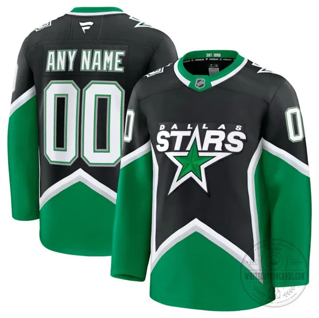 Dallas Stars Black Alternate Custom Hockey Jersey with Any Name and Number