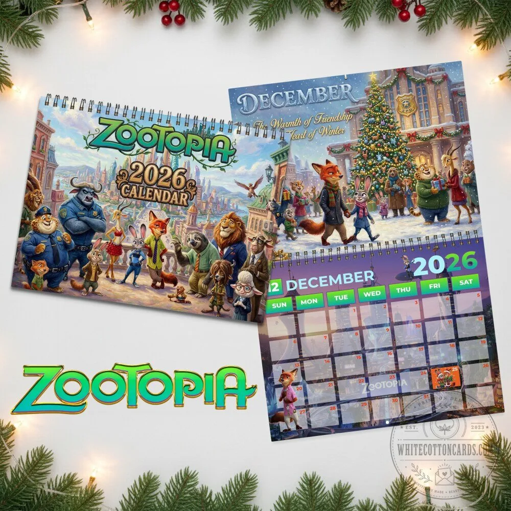 Zootopia 2026 Wall Calendar Disney Animated Movie Character Art