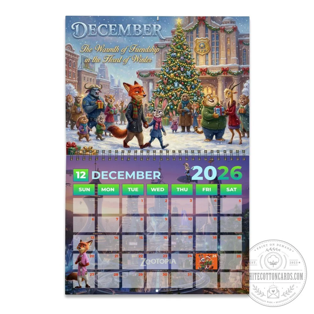 Zootopia 2026 Wall Calendar Disney Animated Movie Character Art 11 Zootopia 2026 Wall Calendar Disney Animated Movie Character Art