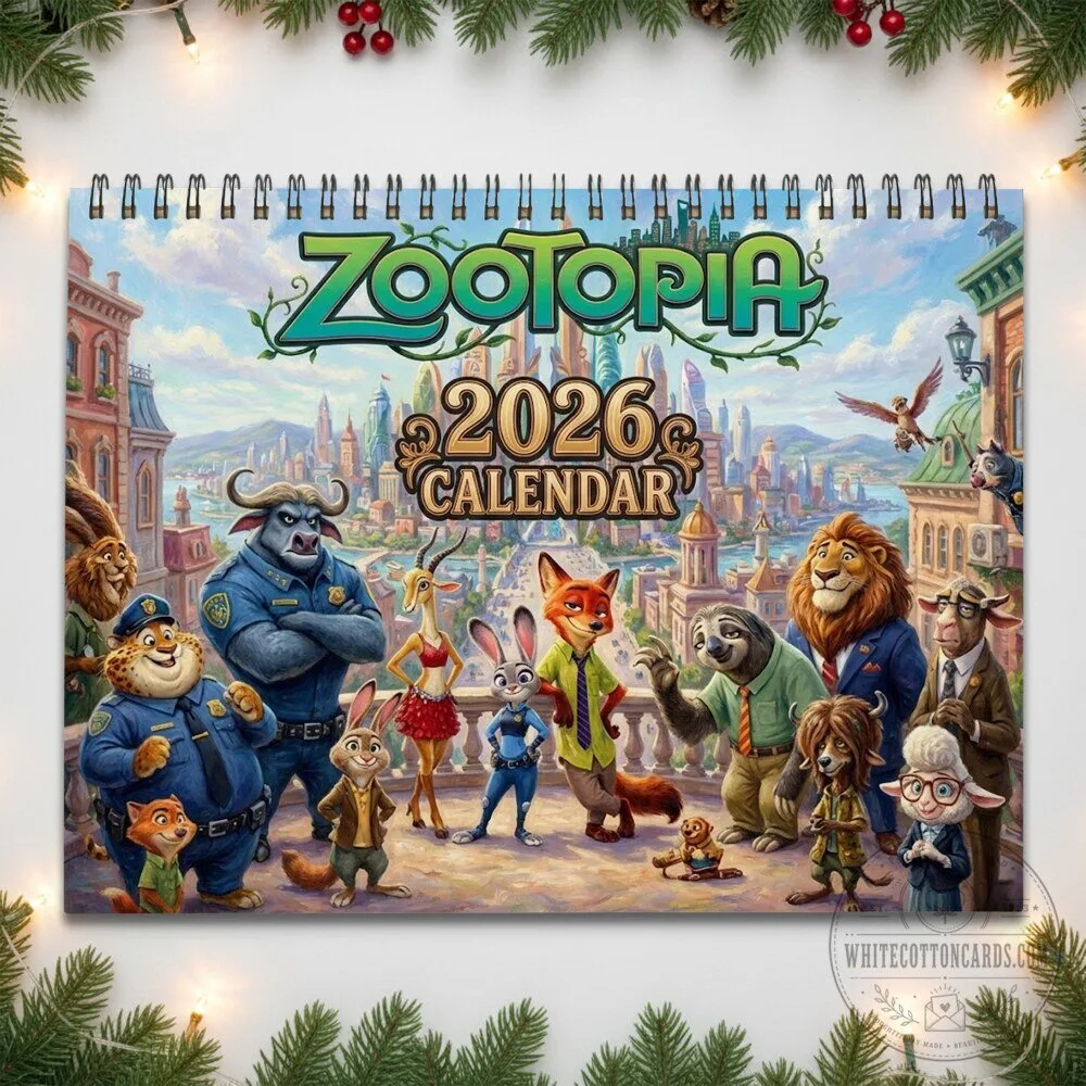 Zootopia 2026 Wall Calendar Disney Animated Movie Character Art 12 Zootopia 2026 Wall Calendar Disney Animated Movie Character Art