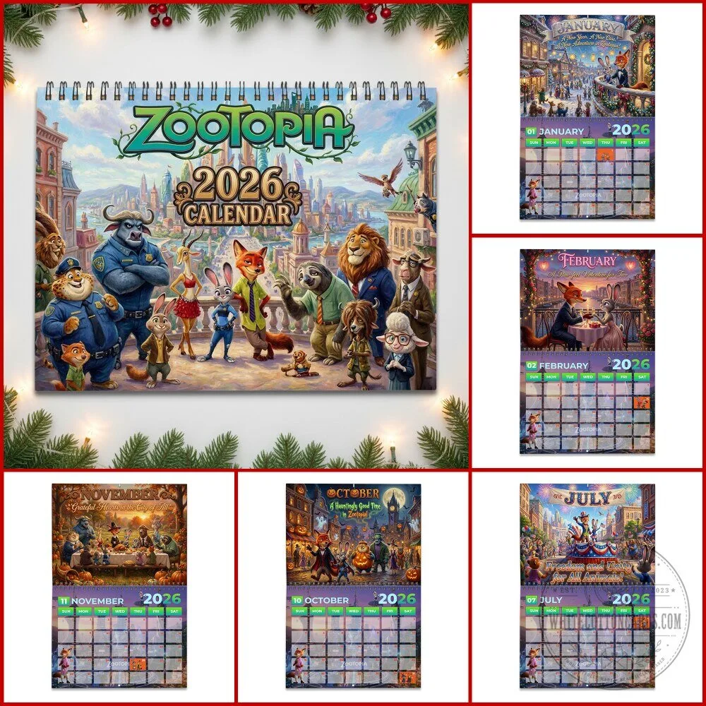 Zootopia 2026 Wall Calendar Disney Animated Movie Character Art 13 Zootopia 2026 Wall Calendar Disney Animated Movie Character Art