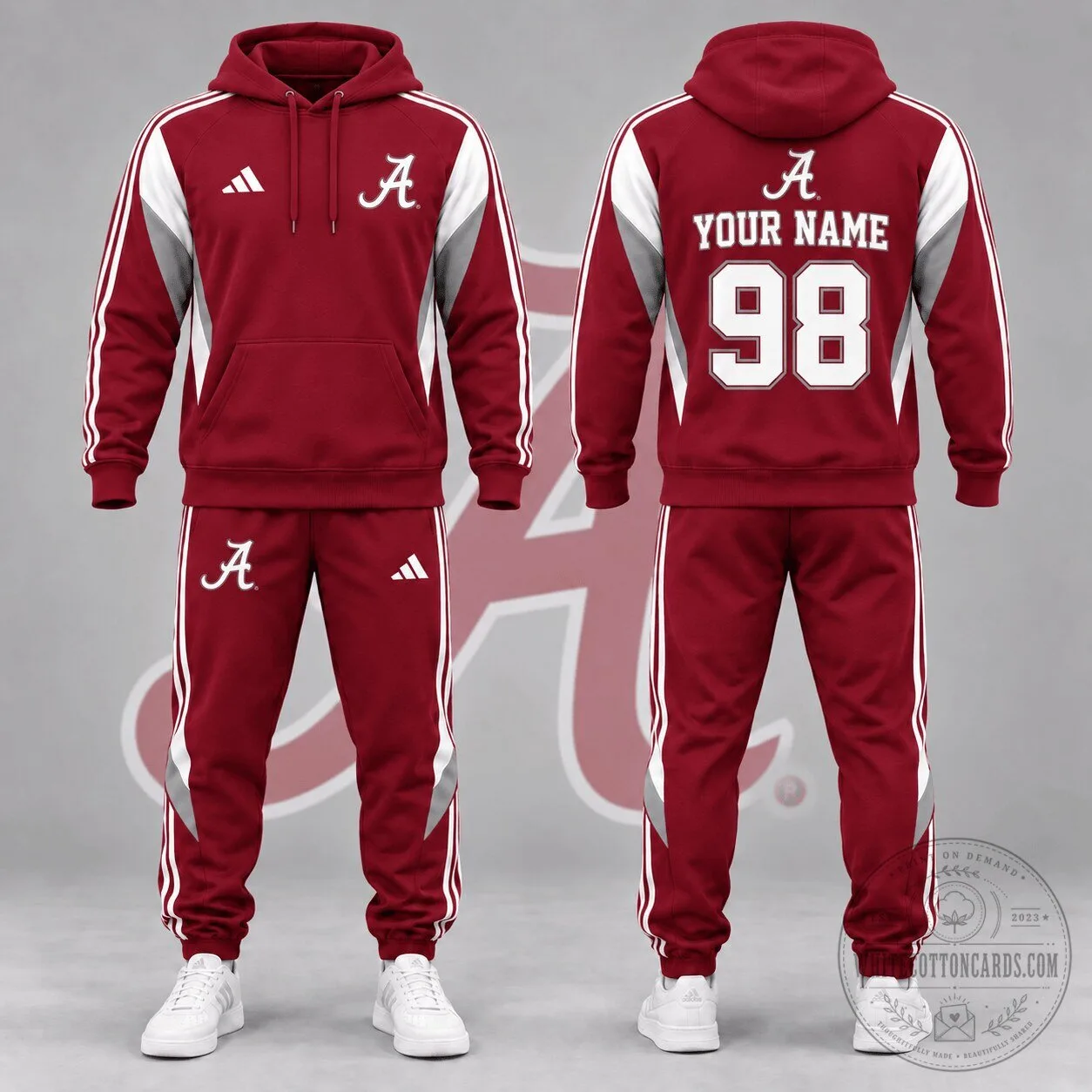 Alabama Crimson Tide Personalized Sideline Spirit Hoodie And Jogger Tracksuit 2 Alabama Crimson Tide Personalized Sideline Spirit Hoodie And Jogger Tracksuit