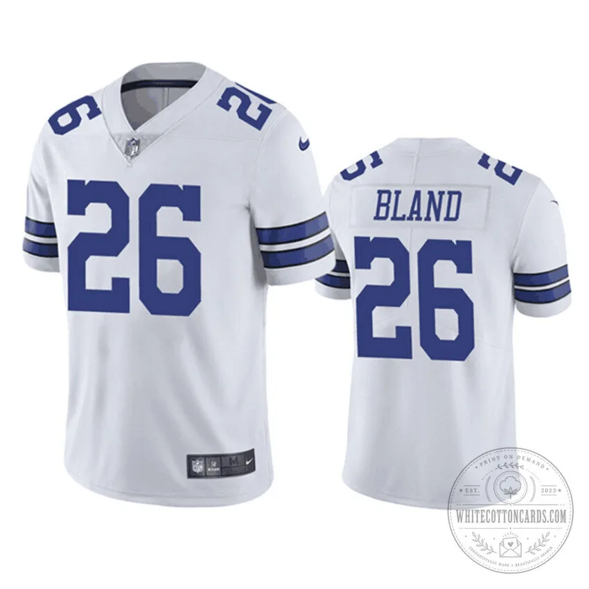 Dallas Cowboys Football Daron Bland #26 White Stitched Fan Jersey