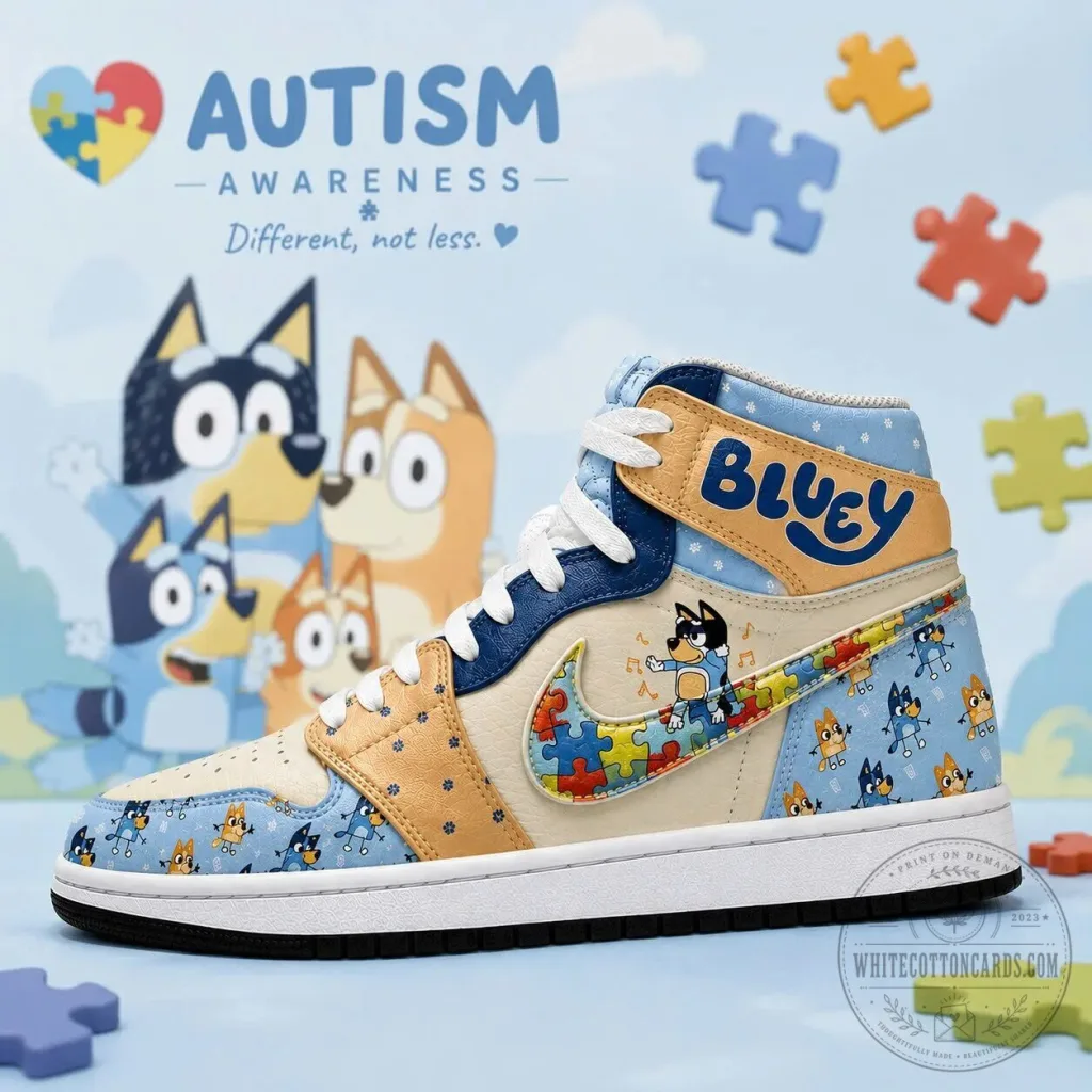 Bluey Autism Awareness High Top Sneakers for Men and Women Bluey Autism Awareness High Top Sneakers for Men and Women