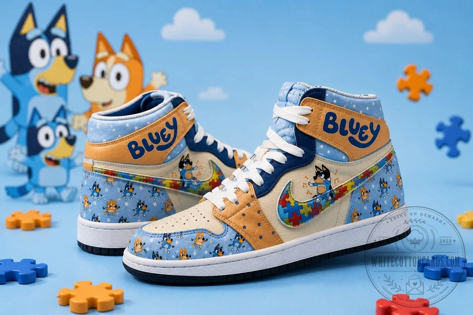 Bluey Autism Awareness High Top Sneakers for Men and Women 9 Bluey Autism Awareness High Top Sneakers for Men and Women