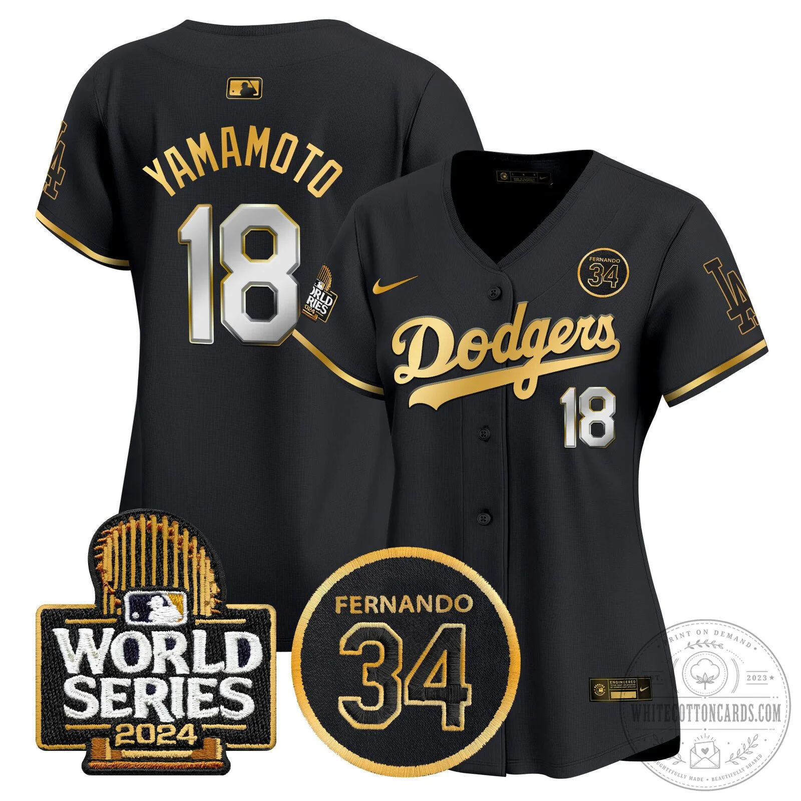 Dodgers Fernando Valenzuela Memorial 2024 World Series Patch Baseball Jersey 61 Dodgers Fernando Valenzuela Memorial 2024 World Series Patch Baseball Jersey