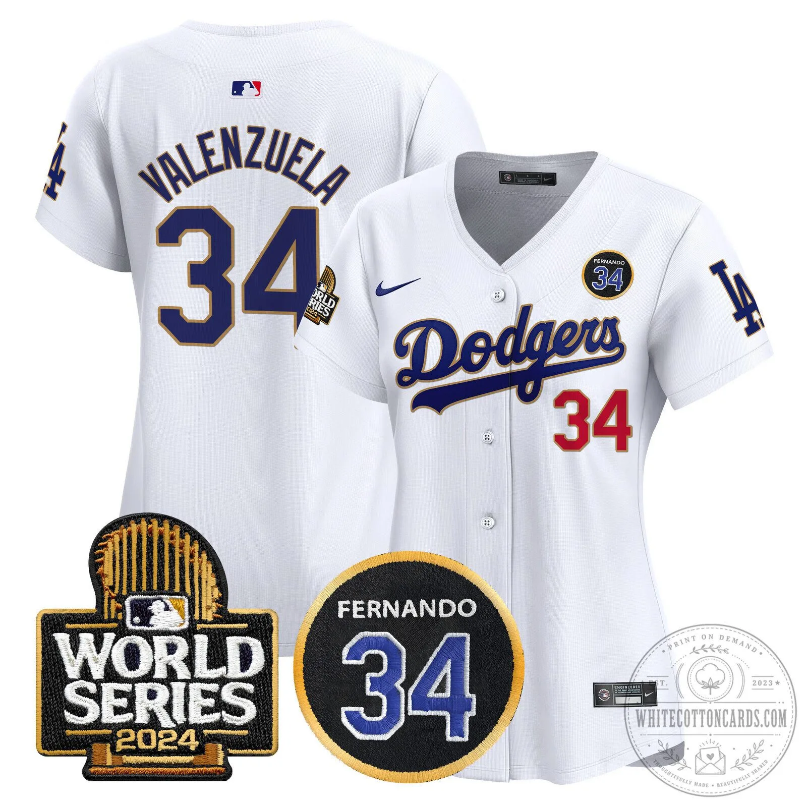 Dodgers Fernando Valenzuela Memorial 2024 World Series Patch Baseball Jersey 74 Dodgers Fernando Valenzuela Memorial 2024 World Series Patch Baseball Jersey