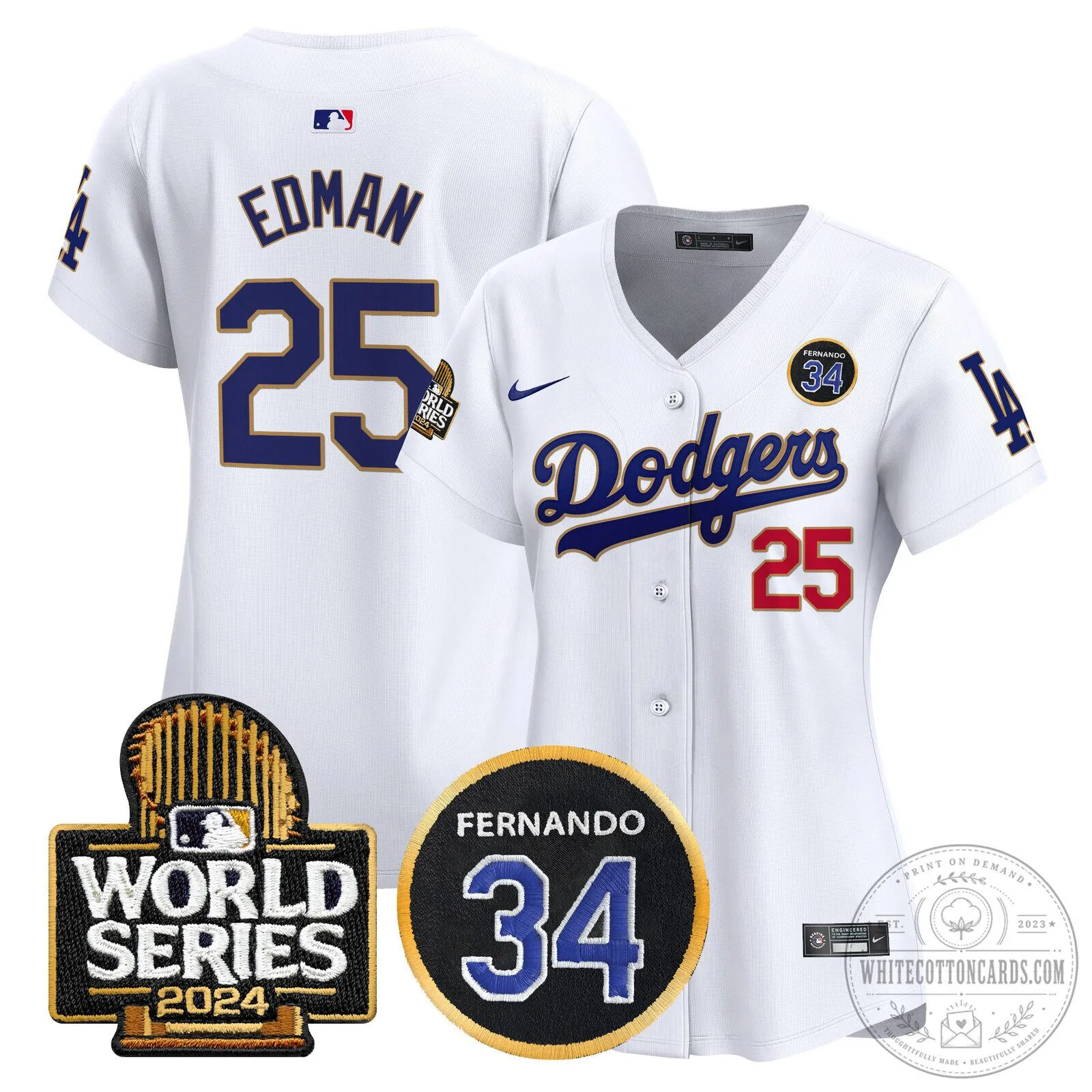 Dodgers Fernando Valenzuela Memorial 2024 World Series Patch Baseball Jersey 82 Dodgers Fernando Valenzuela Memorial 2024 World Series Patch Baseball Jersey