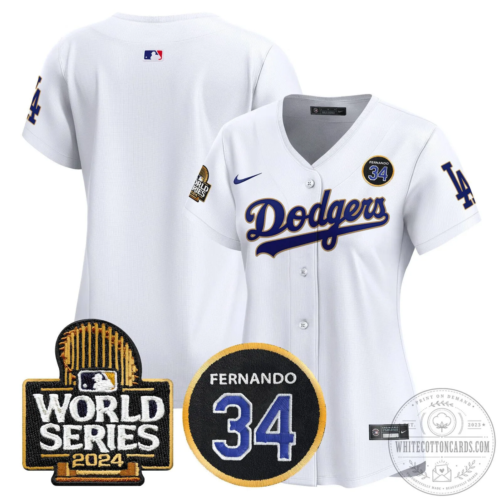 Dodgers Fernando Valenzuela Memorial 2024 World Series Patch Baseball Jersey 83 Dodgers Fernando Valenzuela Memorial 2024 World Series Patch Baseball Jersey