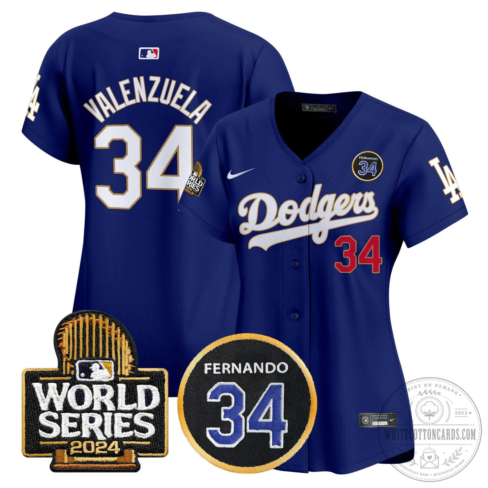 Dodgers Fernando Valenzuela Memorial 2024 World Series Patch Baseball Jersey 84 Dodgers Fernando Valenzuela Memorial 2024 World Series Patch Baseball Jersey