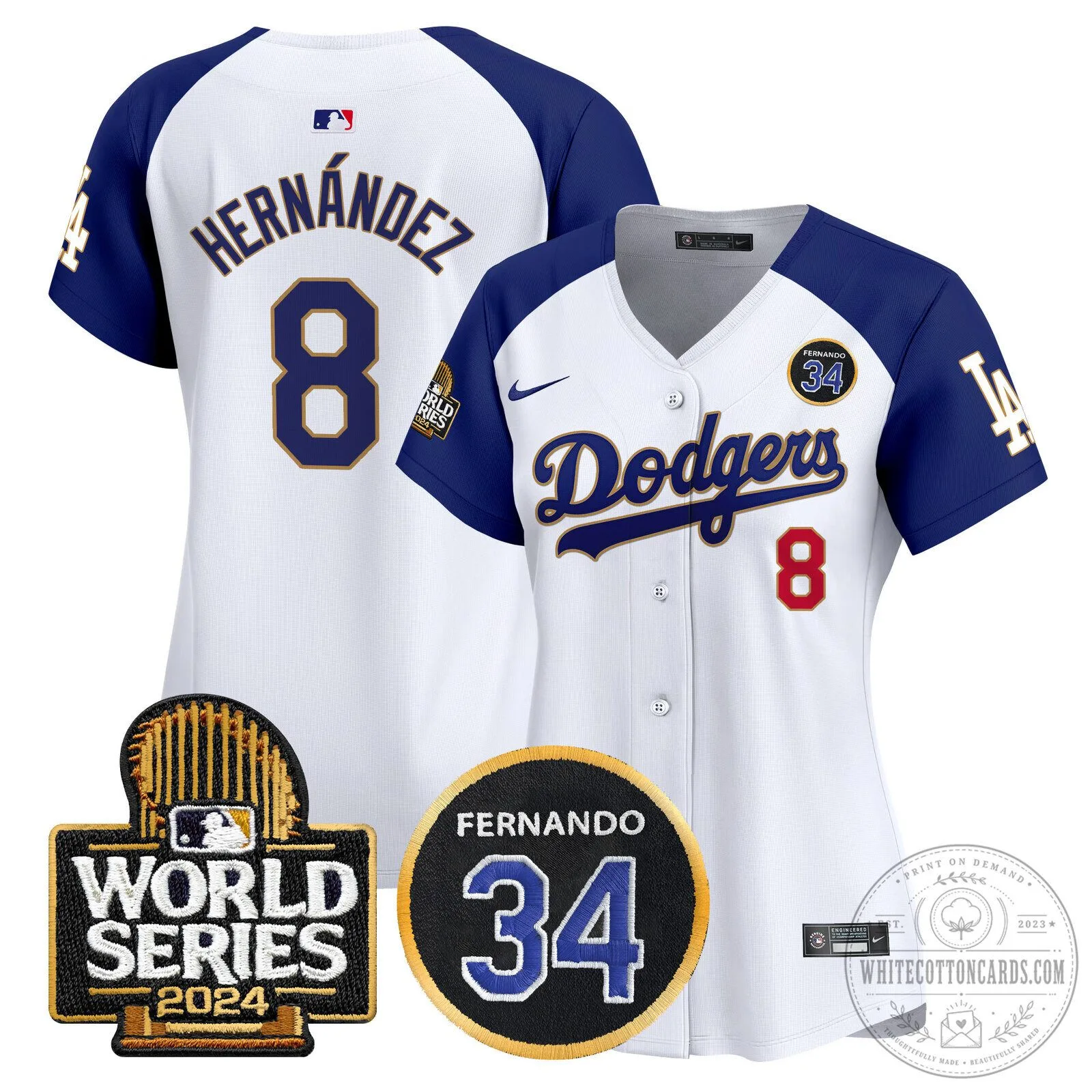 Dodgers Fernando Valenzuela Memorial 2024 World Series Patch Baseball Jersey 100 Dodgers Fernando Valenzuela Memorial 2024 World Series Patch Baseball Jersey
