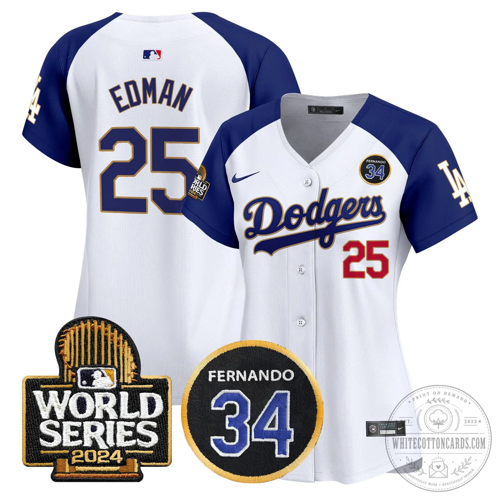 Dodgers Fernando Valenzuela Memorial 2024 World Series Patch Baseball Jersey 102 Dodgers Fernando Valenzuela Memorial 2024 World Series Patch Baseball Jersey