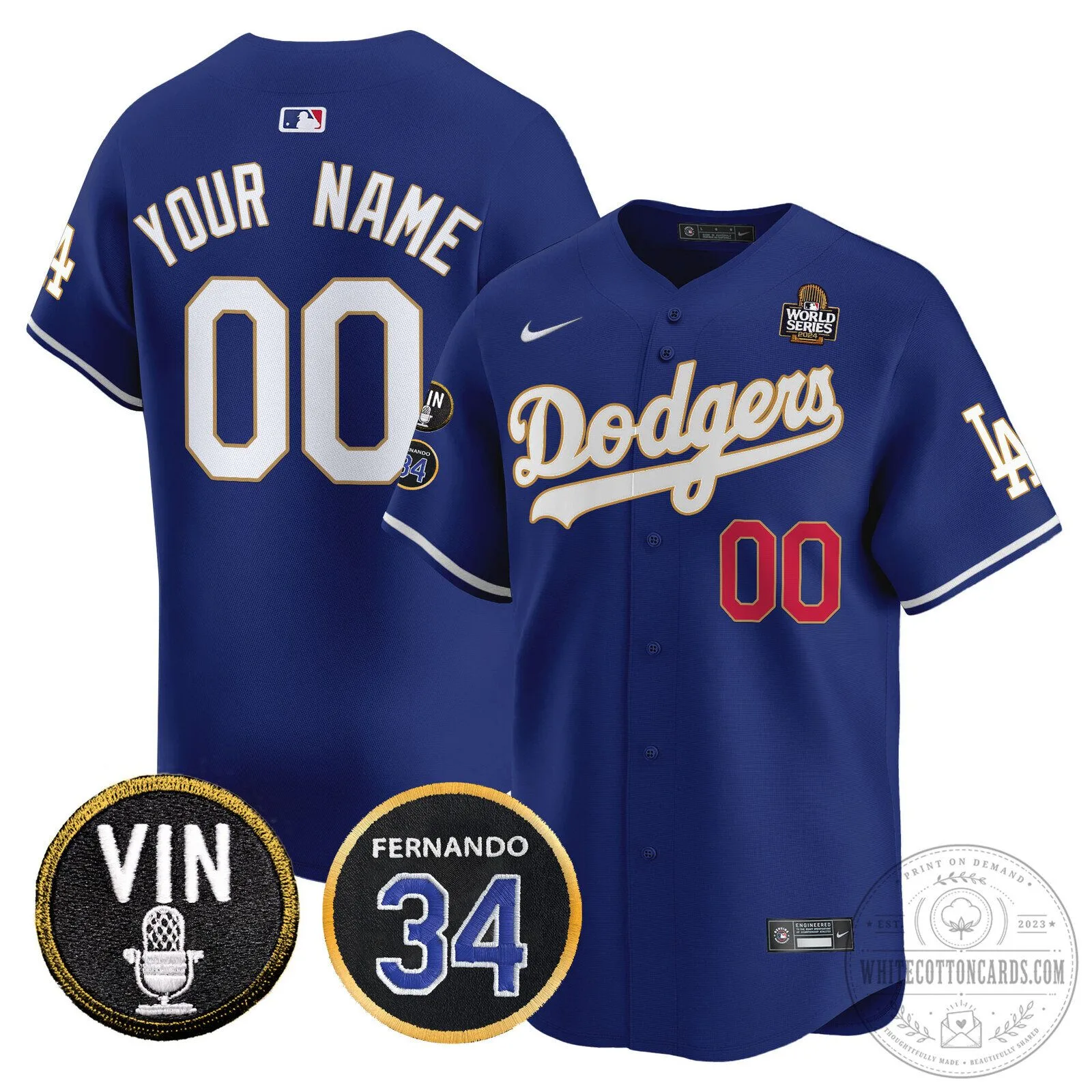 Los Angeles Dodgers 2024 World Series Gold Trim Vapor Premier Limited Custom Baseball Jersey 10 Los Angeles Dodgers 2024 World Series Gold Trim Vapor Premier Limited Custom Baseball Jersey