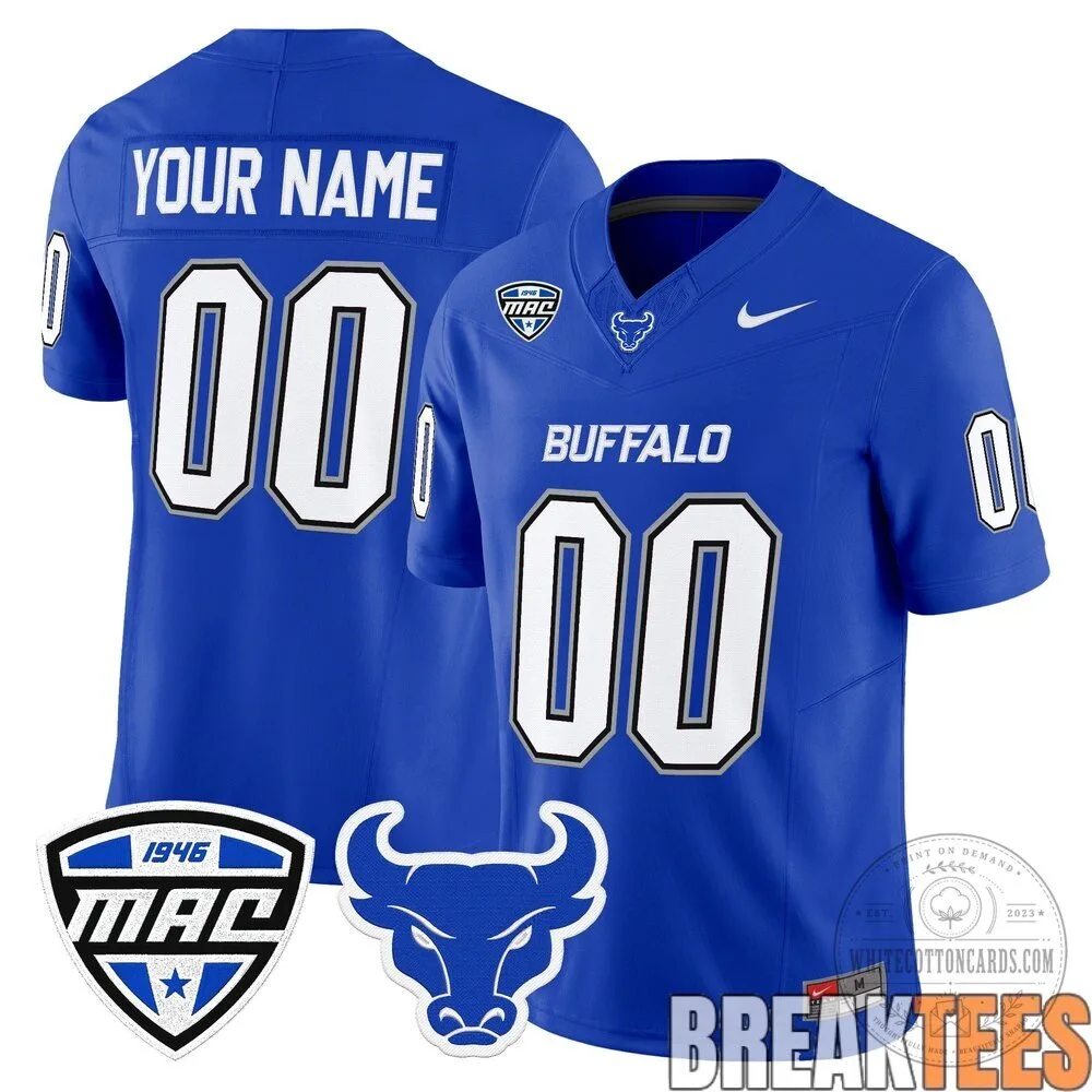 Buffalo Bulls Royal Blue Custom Football Jersey with Your Name and Number