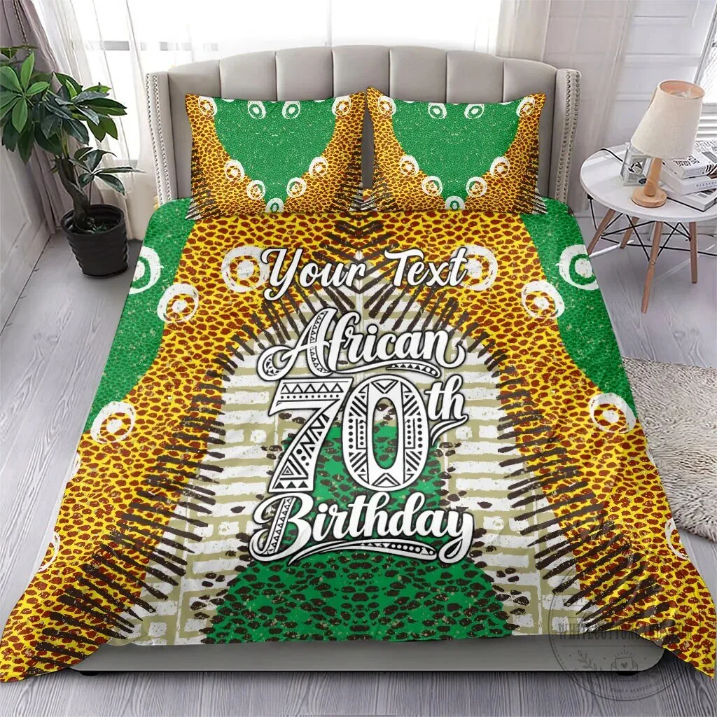 Personalized African 70th Birthday Tribal Animal Print Heritage Pattern Bedding Set 12 Personalized African 70th Birthday Tribal Animal Print Heritage Pattern Bedding Set