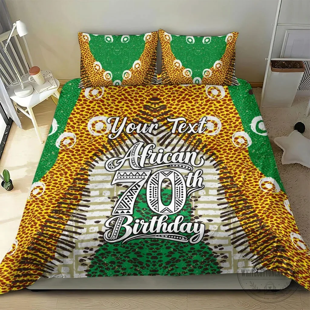 Personalized African 70th Birthday Tribal Animal Print Heritage Pattern Bedding Set 14 Personalized African 70th Birthday Tribal Animal Print Heritage Pattern Bedding Set