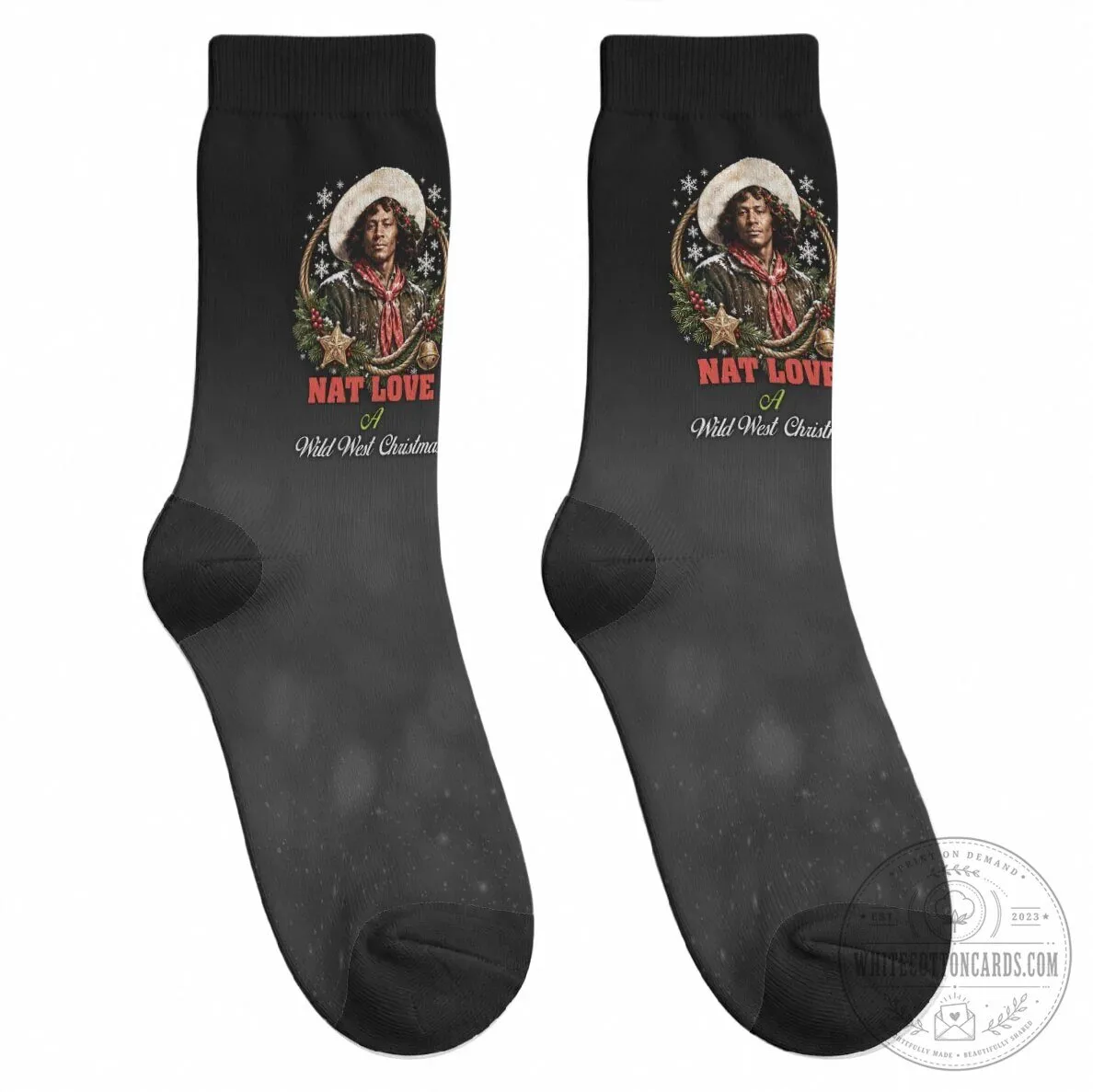 Nat Love Wild West Christmas African American Cowboy Holiday Portrait Socks 11 Nat Love Wild West Christmas African American Cowboy Holiday Portrait Socks