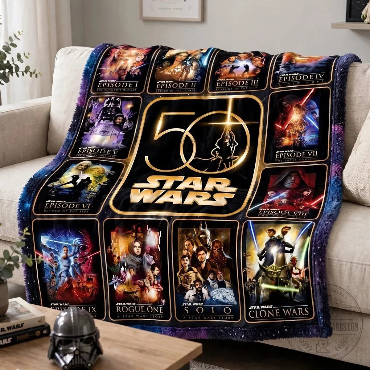 Star Wars 50th Anniversary Movie Posters Collection Fleece Blanket